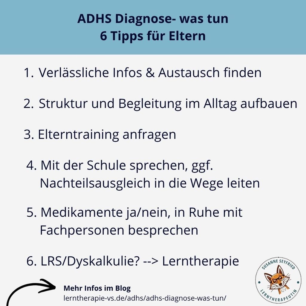 Tipps auf einen Blick für Eltern, ADHS Diagnose, was tun?